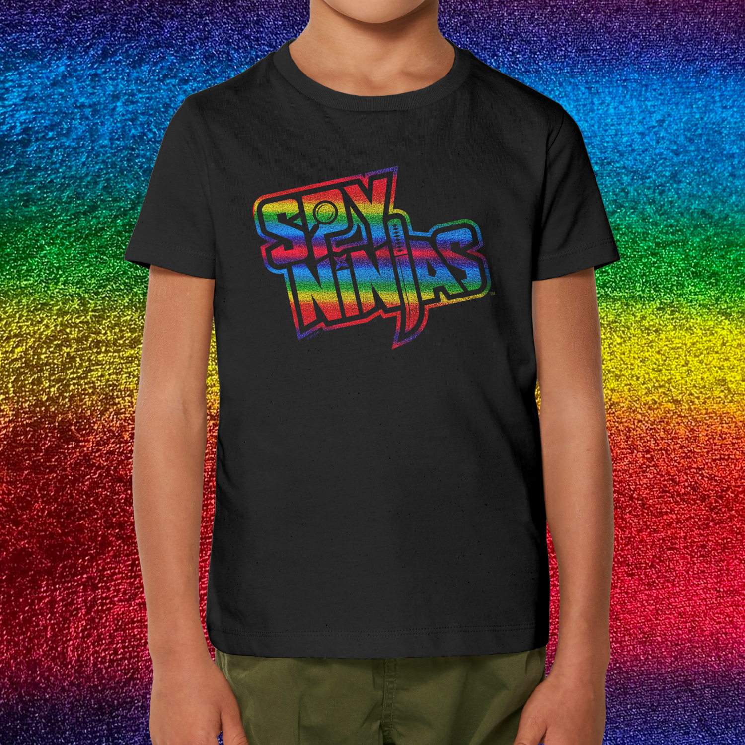 Spy Ninjas Foil Youth Short Sleeve T-Shirt - Black