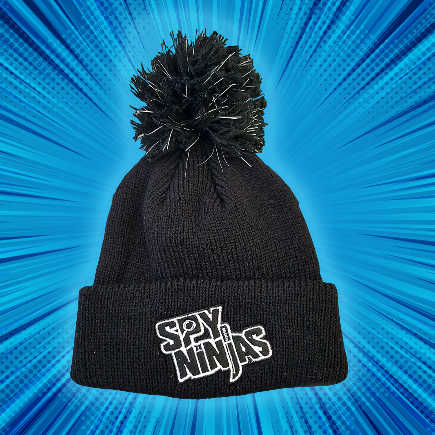 Spy Ninjas Youth Pom-Pom Beanie - Black