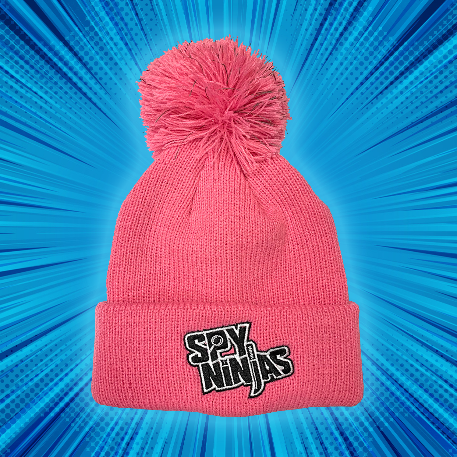 Spy Ninjas Pom-Pom Beanie - Bright Pink