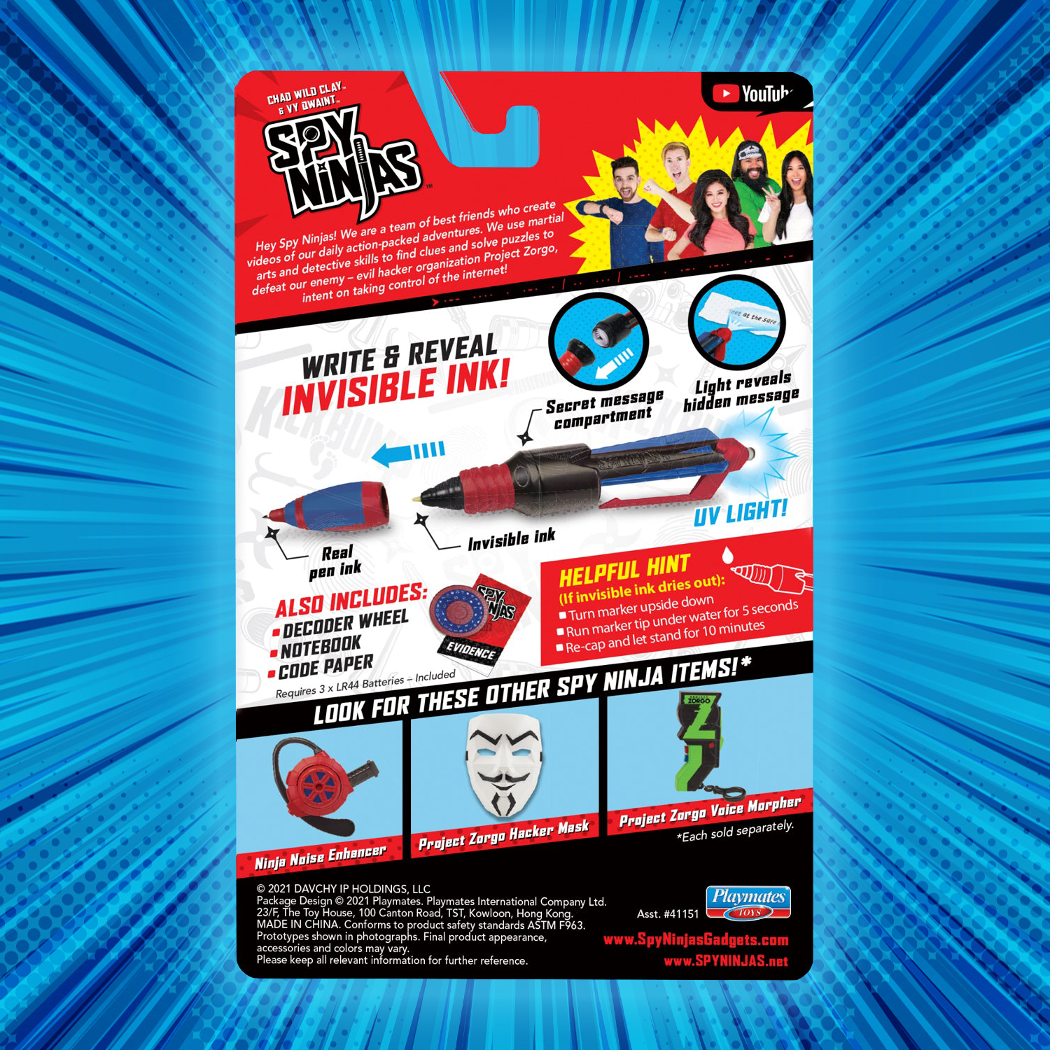 Spy Ninjas Secret Message Spy Gear SpyNinjasStoreUK